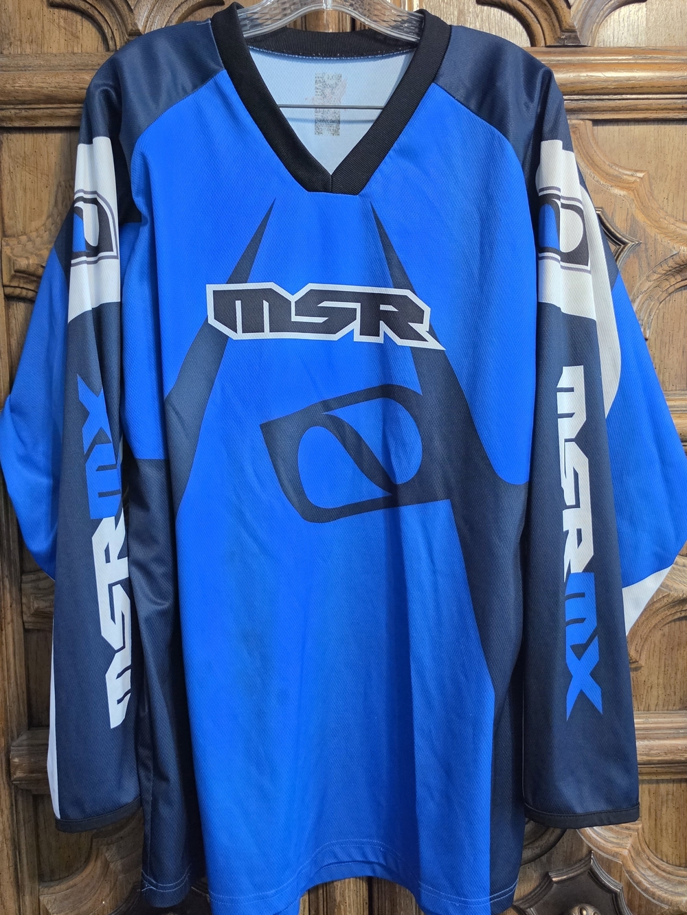 MSR Men's Blue and Black Motocross Jersey - Well Loved